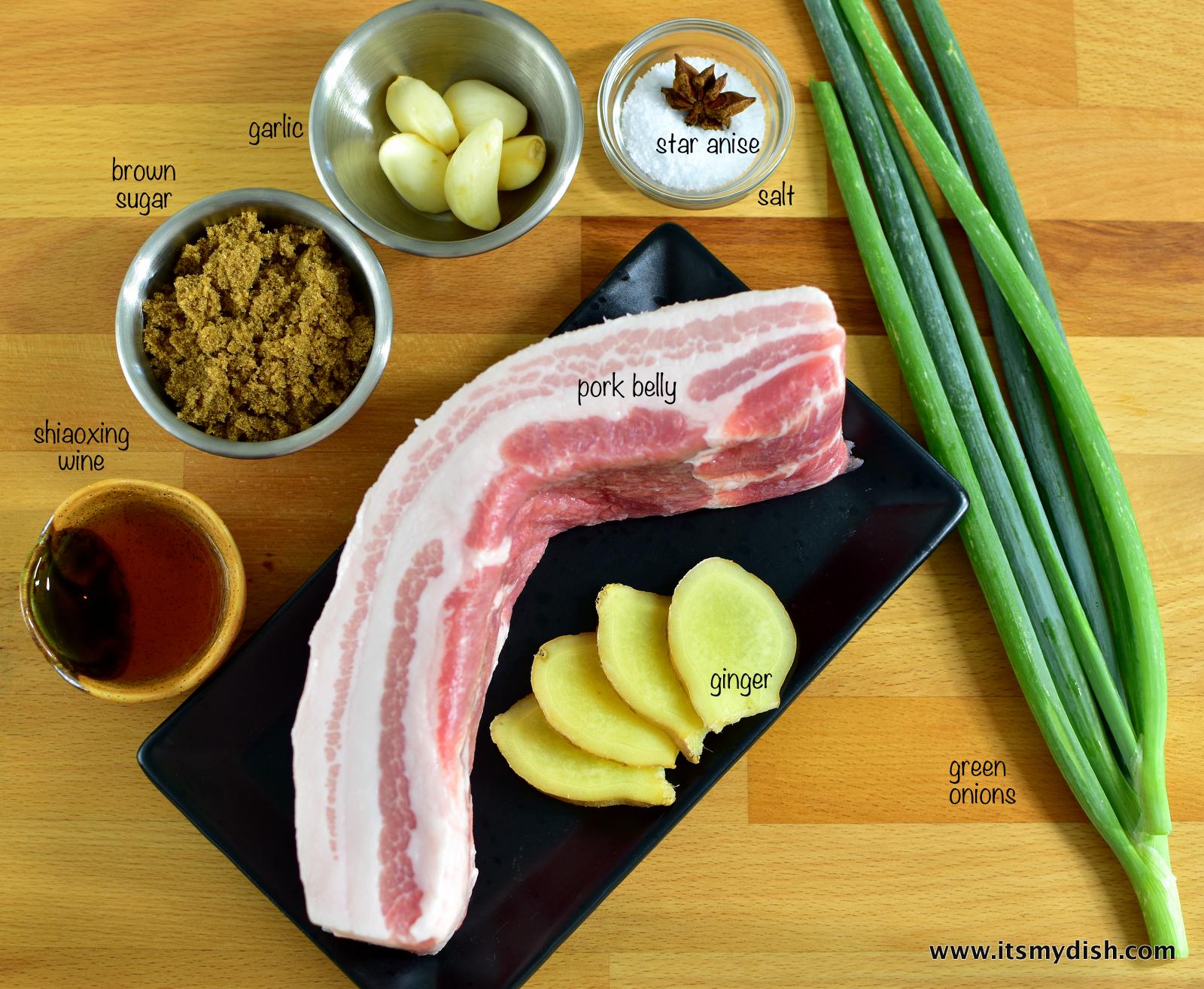 braised pork,shredded pork shanghai red braised pork (上海红烧肉)